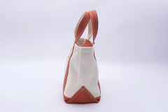 トートバック ファスナー付 Sサイズ（キナリ×レンガ）